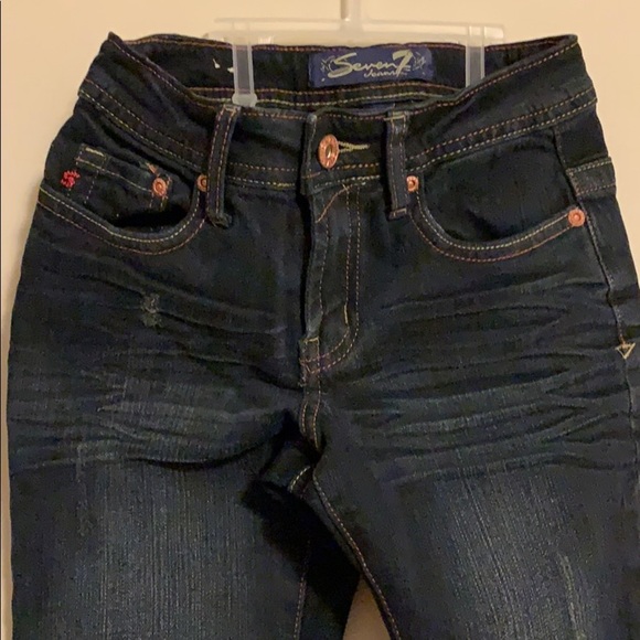 Seven 7 Dark Blue Skinny Jeans - Girl’s Size 8 - Picture 4 of 5